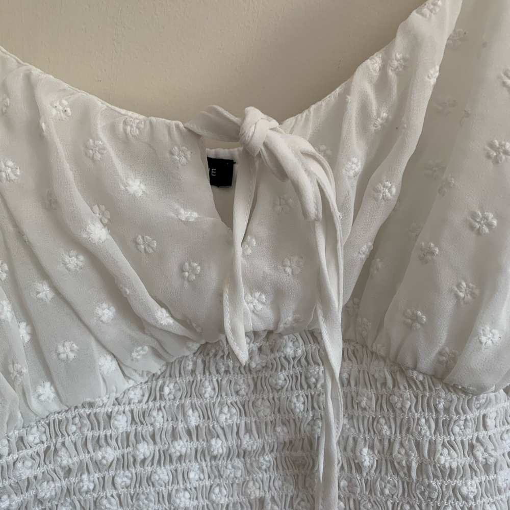 White Ruched Top - Picture 3 of 6